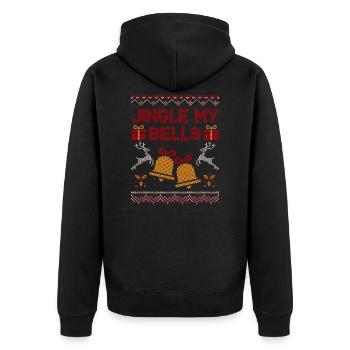 Jingle My Bells Jingle My Bells - Unisex Premium Bio Zip Hoodie - Schwarz - Hinten - Nico (187cm)