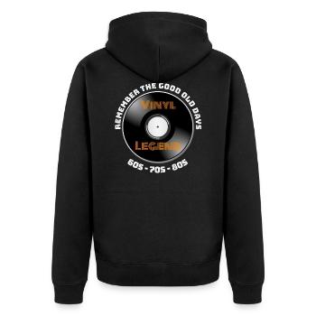 Vinyl legend record collector 70s 80s record - Unisex Premium Organic Zip Hoodie - black - Back - Nico (187cm)