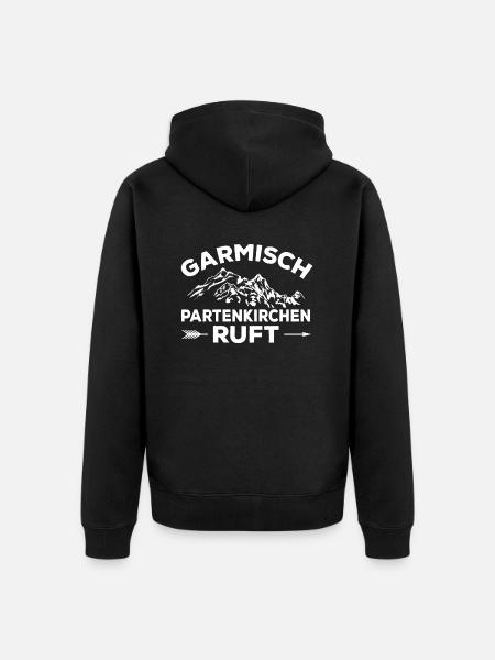 Garmisch Partenkirchen ruft - Unisex Premium Bio Zip Hoodie - Schwarz