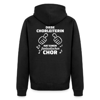 Chor - Unisex Premium Bio Zip Hoodie - Schwarz - Hinten - Nico (187cm)