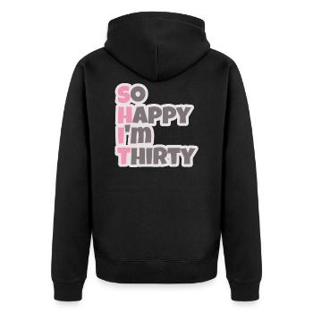 Dirty Thirty Thirty 30 Years Gift Birthday - Unisex Premium Organic Zip Hoodie - black - Back - Nico (187cm)