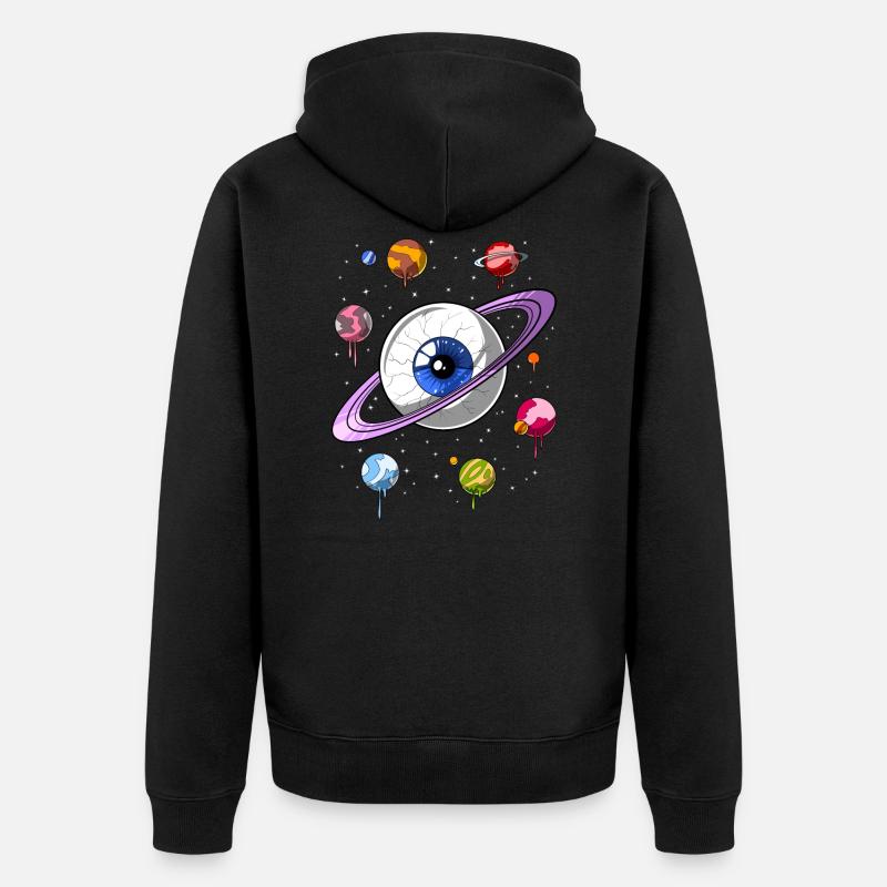 Oeil cosmique psychédélique - Veste à capuche bio Premium Unisexe - noir
