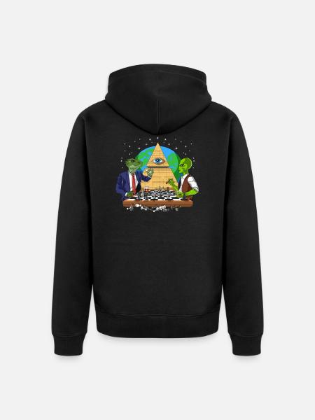 Illuminati Alien Conspiracy - Unisex Premium Organic Zip Hoodie - black