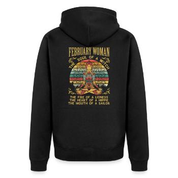 February Woman Soul Witch - Unisex Premium Organic Zip Hoodie - black - Back - Nico (187cm)