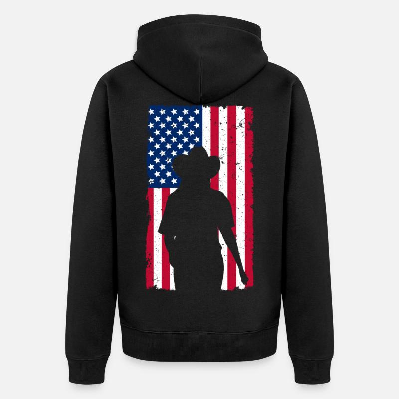 Linedance Flag - Unisex Premium Bio Zip Hoodie - Schwarz