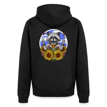 Hippie raton laveur - Veste à capuche bio Premium Unisexe - noir - Dos - Nico (187cm)