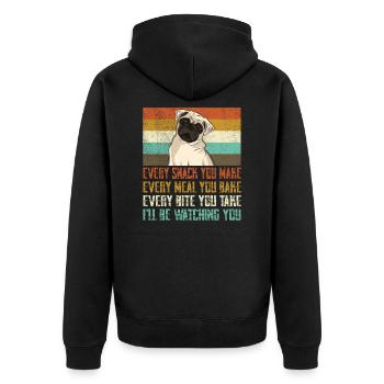 Every snack you make pug - Unisex Premium Organic Zip Hoodie - black - Back - Nico (187cm)