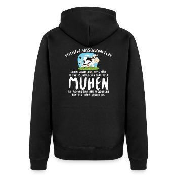 Britische Wissenschaftler gehen davon aus - Unisex Premium Bio Zip Hoodie - Schwarz - Hinten - Nico (187cm)