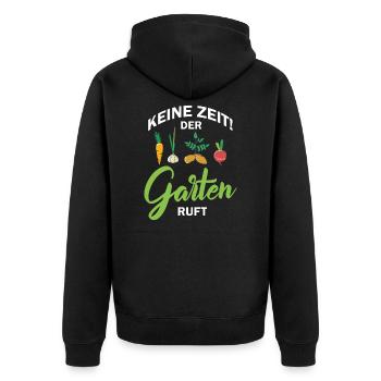Ich Habe Keine Zeit Der Garten Ruft - Unisex Premium Bio Zip Hoodie - Schwarz - Hinten - Nico (187cm)