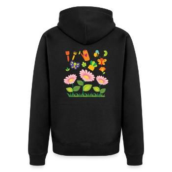 Der Garten - Unisex Premium Bio Zip Hoodie - Schwarz - Hinten - Nico (187cm)