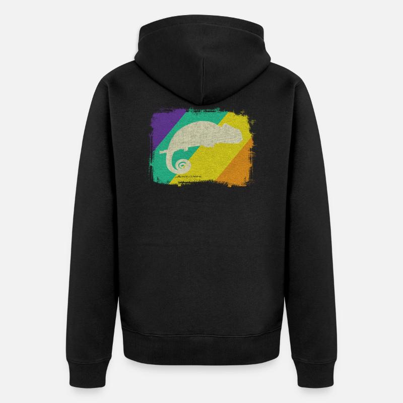 Das Chamäleon, immer gut getarnt. - Unisex Premium Bio Zip Hoodie - Schwarz