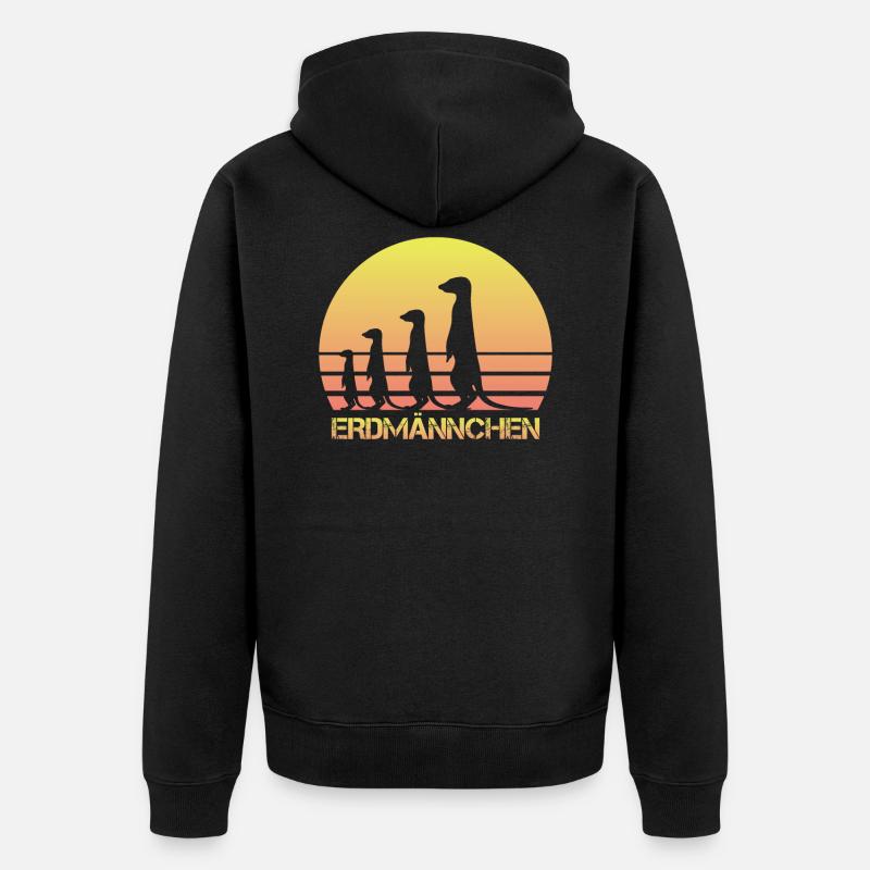 DIE ERDMÄNNCHEN - Unisex Premium Bio Zip Hoodie - Schwarz