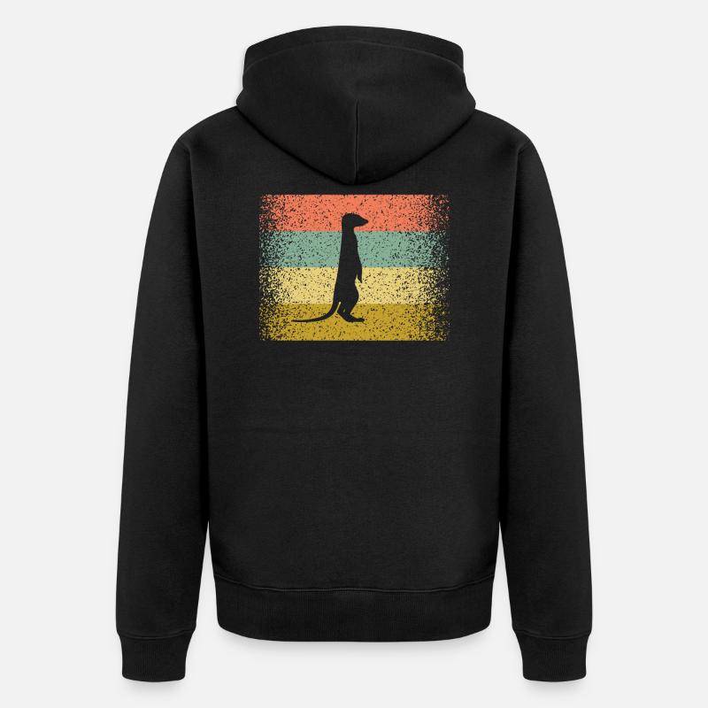 Das bunte Erdmännnchen - Unisex Premium Bio Zip Hoodie - Schwarz