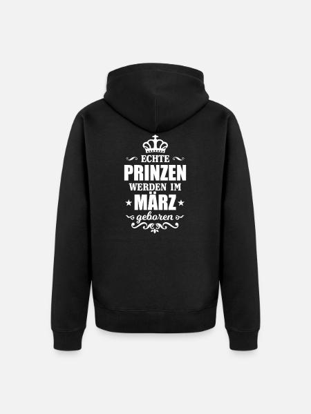 Prinzen im März - Unisex Premium Bio Zip Hoodie - Schwarz