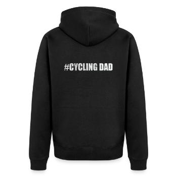 Papa à vélo sur un vélo de montagne - Veste à capuche bio Premium Unisexe - noir - Dos - Nico (187cm)