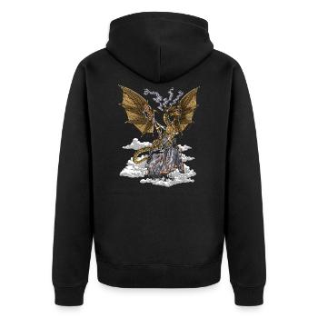 Dragon Steampunk - Veste à capuche bio Premium Unisexe - noir - Dos - Nico (187cm)