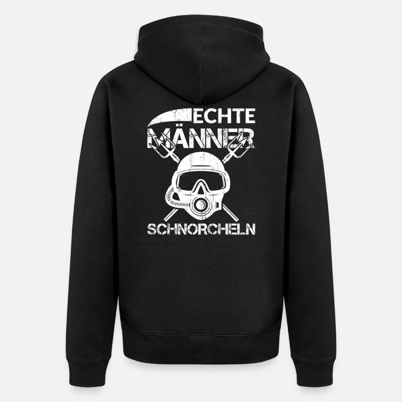 ECHTE MÄNNER SCHNORCHELN - Unisex Premium Bio Zip Hoodie - Schwarz