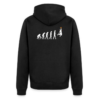 Basketball evolution - Unisex Premium Organic Zip Hoodie - black - Back - Nico (187cm)