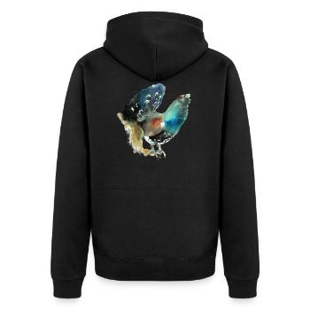 Bushkasi - Unisex Premium Organic Zip Hoodie - black - Back - Nico (187cm)
