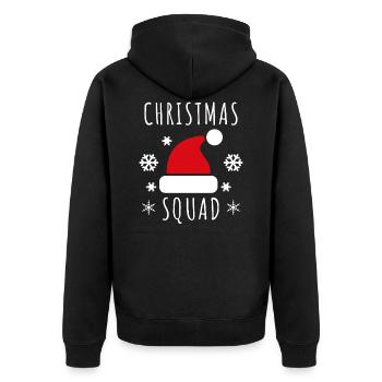 Christmas Squad - Unisex Premium Organic Zip Hoodie - black - Back - Nico (187cm)
