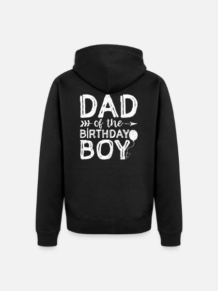 Papa du garçon d'anniversaire - Veste à capuche bio Premium Unisexe - noir