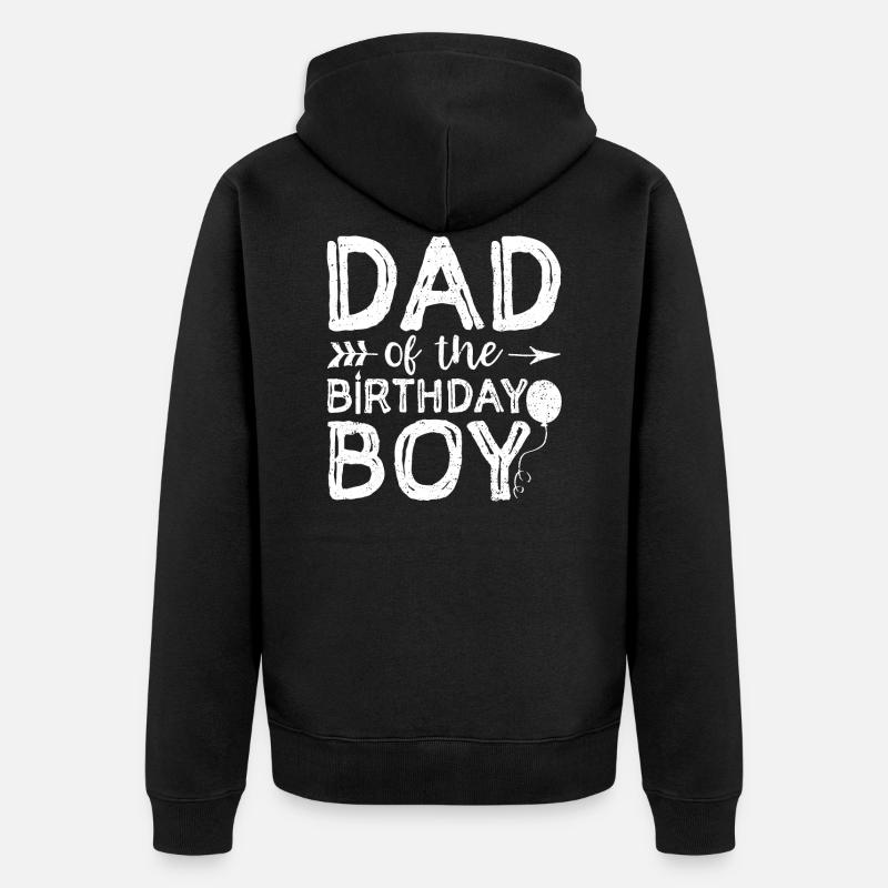 Papa du garçon d'anniversaire - Veste à capuche bio Premium Unisexe - noir