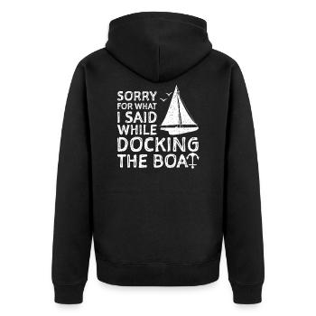 Désolé pour ce que j'ai dit en amarrant le bateau - Veste à capuche bio Premium Unisexe - noir - Dos - Nico (187cm)