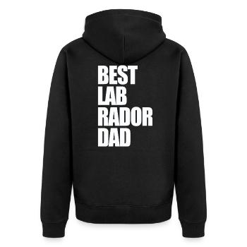 Best Labrador Dad Dog Funny Quotes - Unisex Premium Bio Zip Hoodie - Schwarz - Hinten - Nico (187cm)