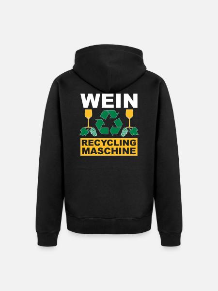 Wein - Unisex Premium Bio Zip Hoodie - Schwarz