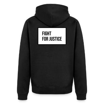 Fight For Justice - Unisex Premium Organic Zip Hoodie - black - Back - Nico (187cm)