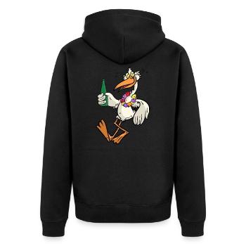 Drunk stork - Unisex Premium Organic Zip Hoodie - black - Back - Nico (187cm)