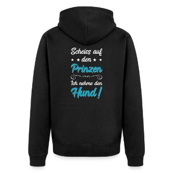 Hund Witzige Hundesprüche Hundeliebhaber Geschenk - Unisex Premium Bio Zip Hoodie - Schwarz - Hinten - Nico (187cm)