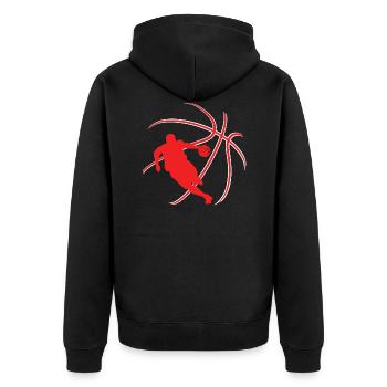 Basketball - Unisex Premium Organic Zip Hoodie - black - Back - Nico (187cm)