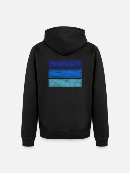 Blue rectangles - Unisex Premium Organic Zip Hoodie - black