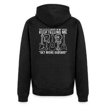 The Little Voices In My Head Keep Telling Me Get - Unisex Premium Bio Zip Hoodie - Schwarz - Hinten - Nico (187cm)