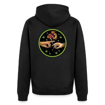 Passant joint de mauvaises herbes - Veste à capuche bio Premium Unisexe - noir - Dos - Nico (187cm)