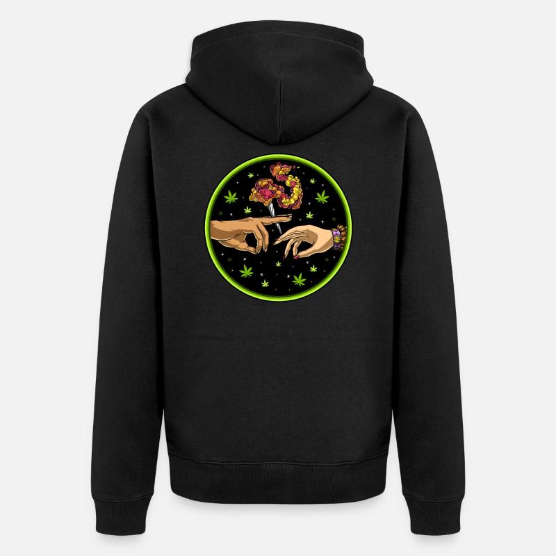 Passant joint de mauvaises herbes - Veste à capuche bio Premium Unisexe - noir
