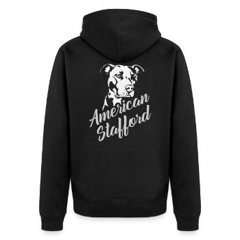 Stafford américain - Veste à capuche bio Premium Unisexe - noir - Dos - Nico (187cm)