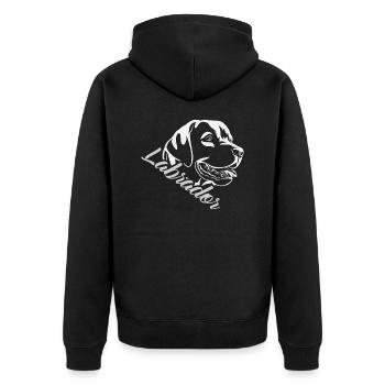 Labrador - Unisex Premium Bio Zip Hoodie - Schwarz - Hinten - Nico (187cm)