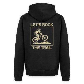 Downhill - Unisex Premium Organic Zip Hoodie - black - Back - Nico (187cm)