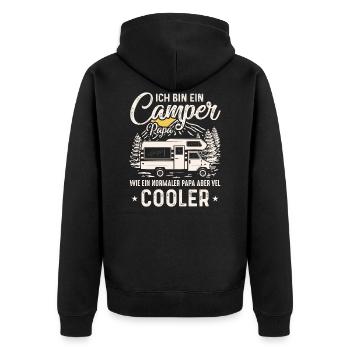 Camper Dad Cool - Unisex Premium Organic Zip Hoodie - black - Back - Nico (187cm)