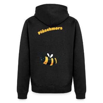 Plüschmors Plattdeutsch Geschenkidee - Unisex Premium Bio Zip Hoodie - Schwarz - Hinten - Nico (187cm)