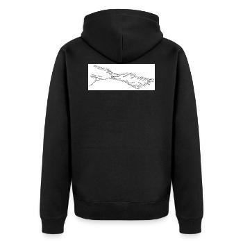 Bodensee | Städtenamen | Weiss - Unisex Premium Bio Zip Hoodie - Schwarz - Hinten - Nico (187cm)