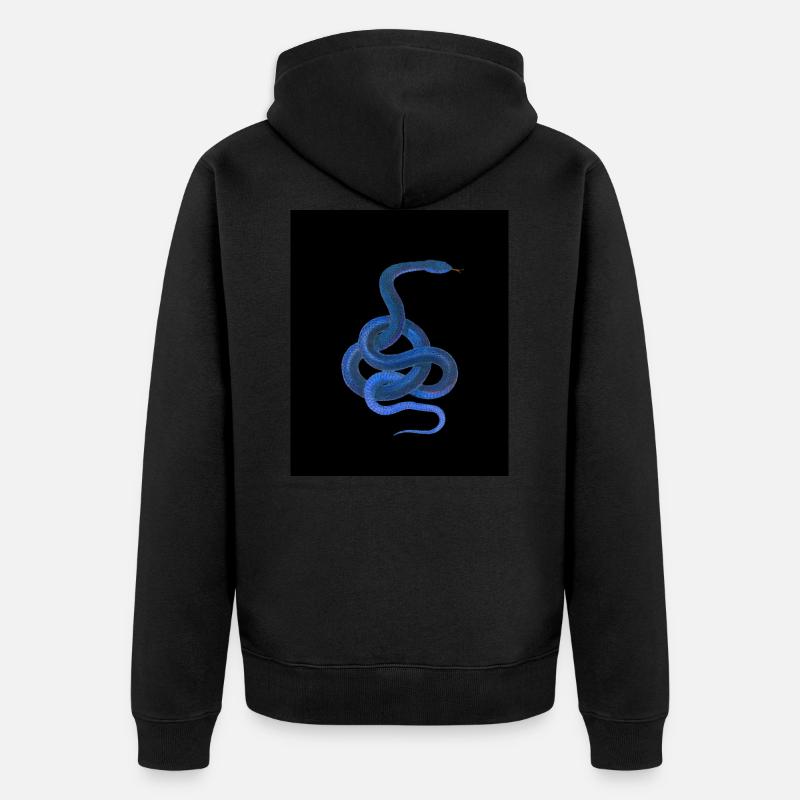 Serpent bleu - Veste à capuche bio Premium Unisexe - noir