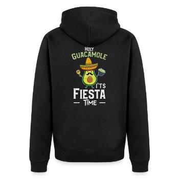 Holy Guacamole It's Fiesta Time - Guacamole - Unisex Premium Bio Zip Hoodie - Schwarz - Hinten - Nico (187cm)