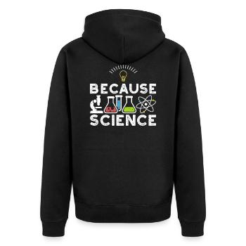 Parce que la science - Veste à capuche bio Premium Unisexe - noir - Dos - Nico (187cm)