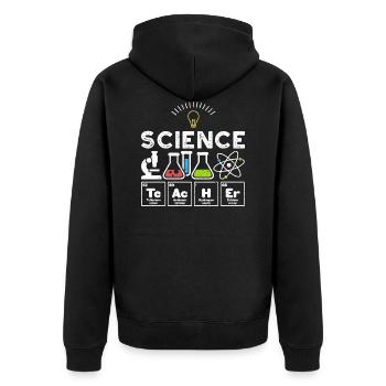 Science Teacher - Science - Unisex Premium Organic Zip Hoodie - black - Back - Nico (187cm)