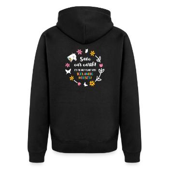 Islandpferde Save Our Planet Isländer Pferde Pony - Unisex Premium Bio Zip Hoodie - Schwarz - Hinten - Nico (187cm)