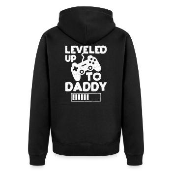 Niveau supérieur à papa - Père - Veste à capuche bio Premium Unisexe - noir - Dos - Nico (187cm)