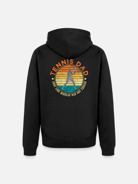 Tennis father tennis retro logo - Unisex Premium Organic Zip Hoodie - black